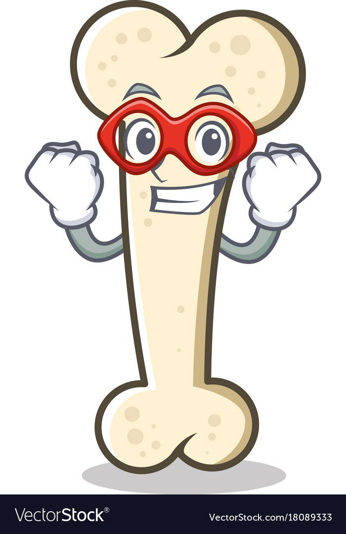 Super hero bone character cartoon mascot Vector Image