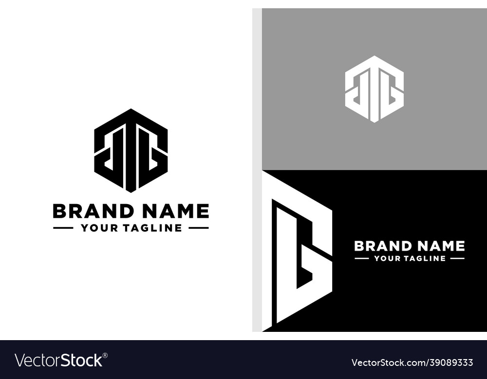 Tb hexagon logo bold construction editable