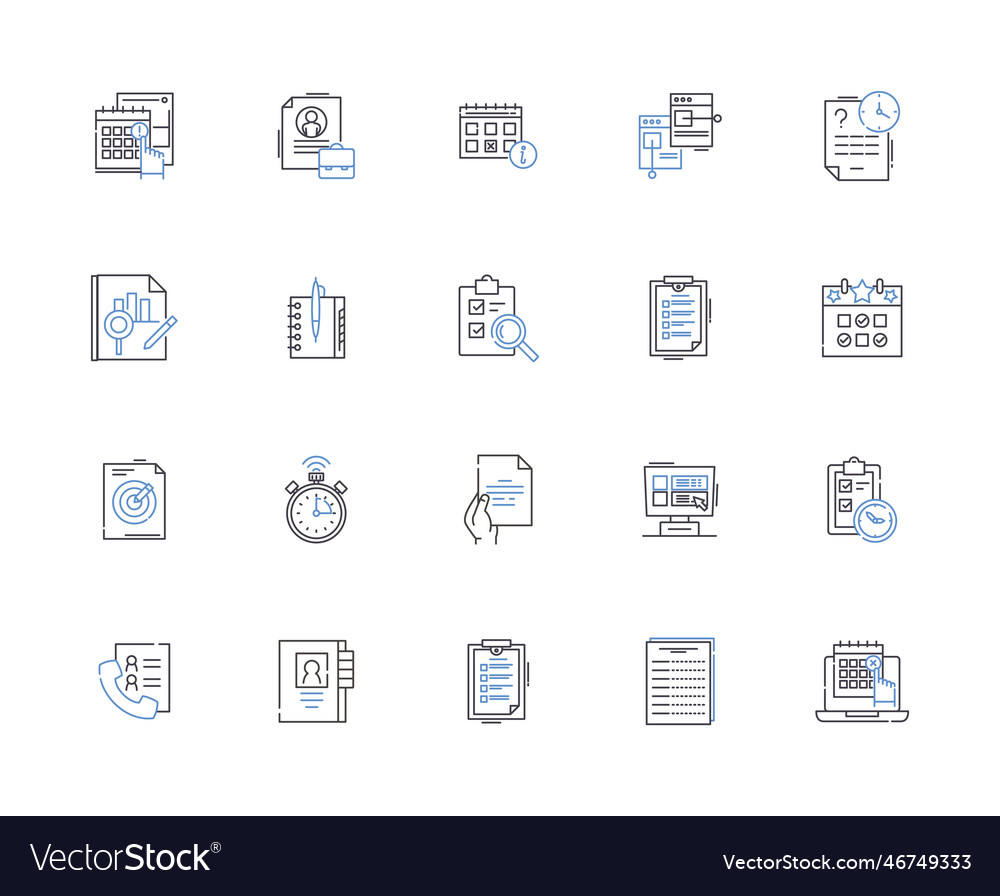 Time and date outline icons collection