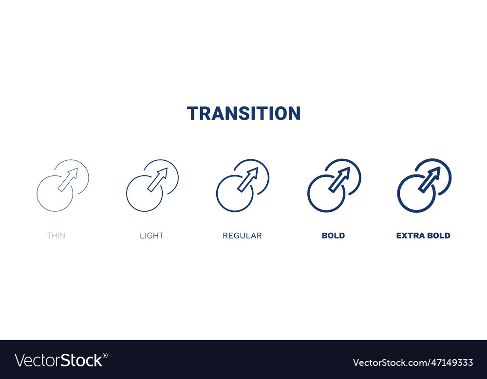 Transition icon thin light regular bold black Vector Image