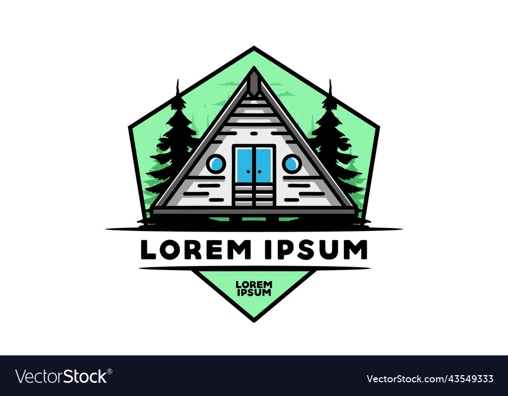 Triangle wood cabin design Royalty Free Vector Image