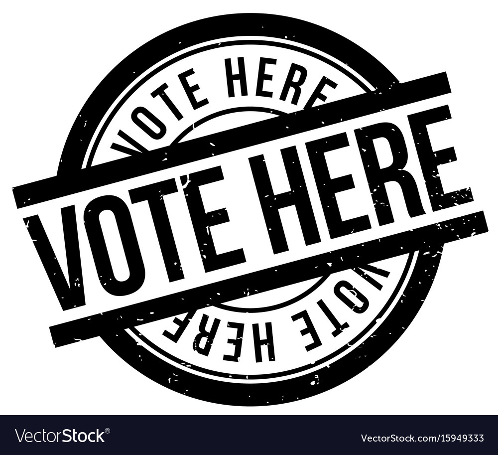 Vote here rubber stamp