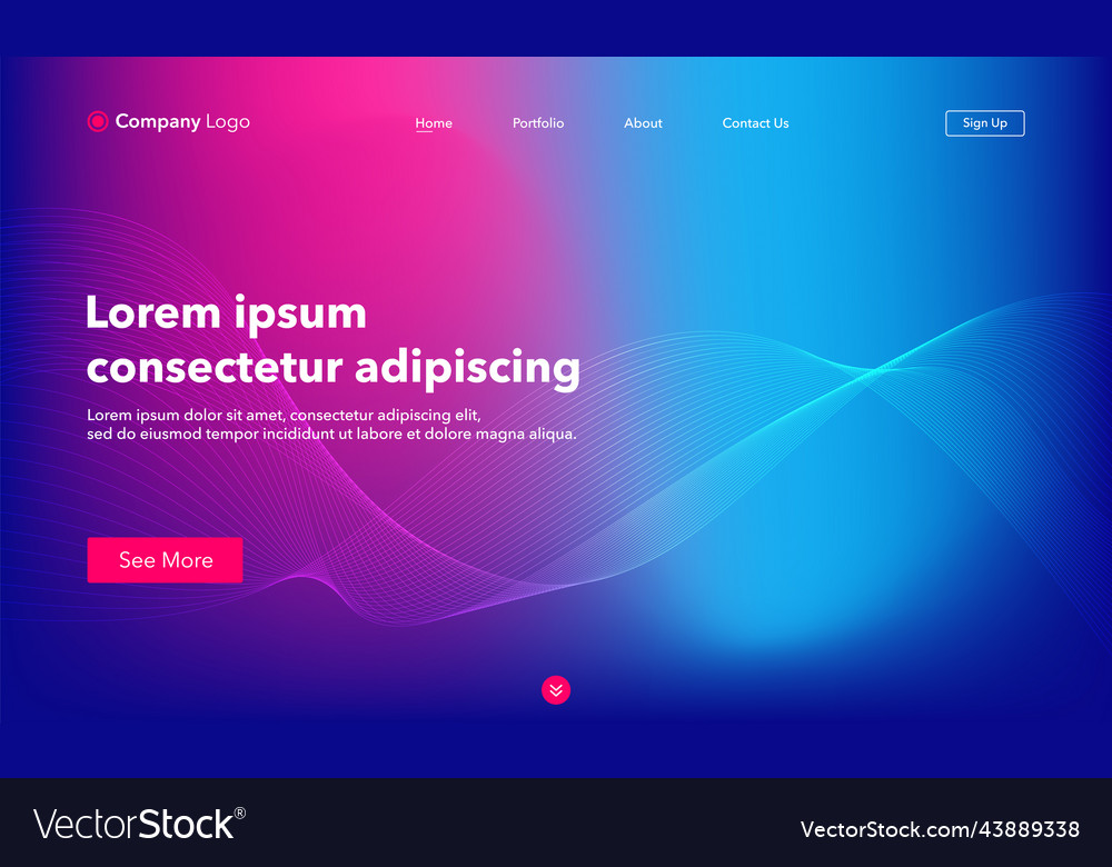 Abstract background website landing page template vector image Abstract background website landing page template