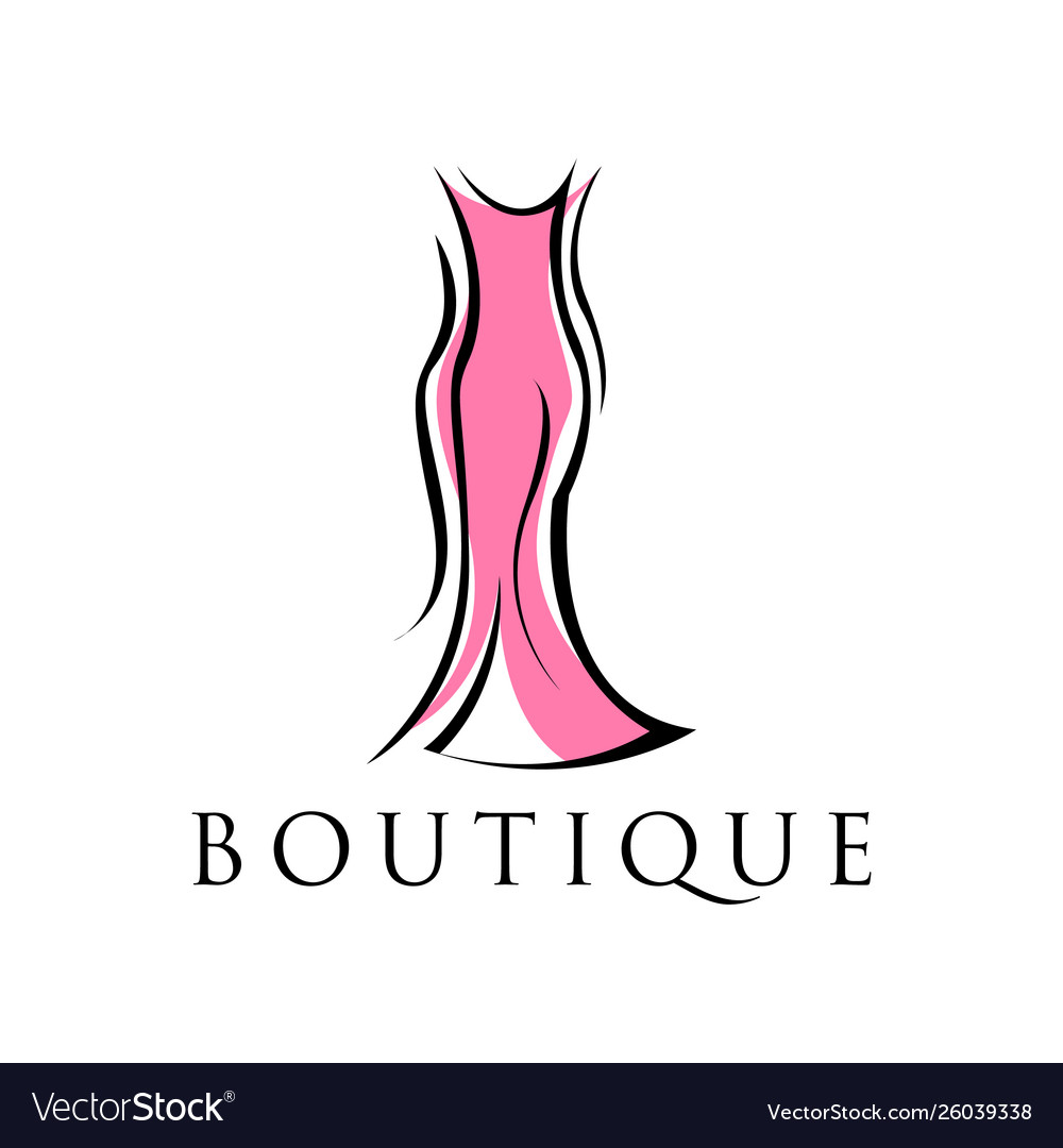 Abstract dress boutique logo design Royalty Free Vector