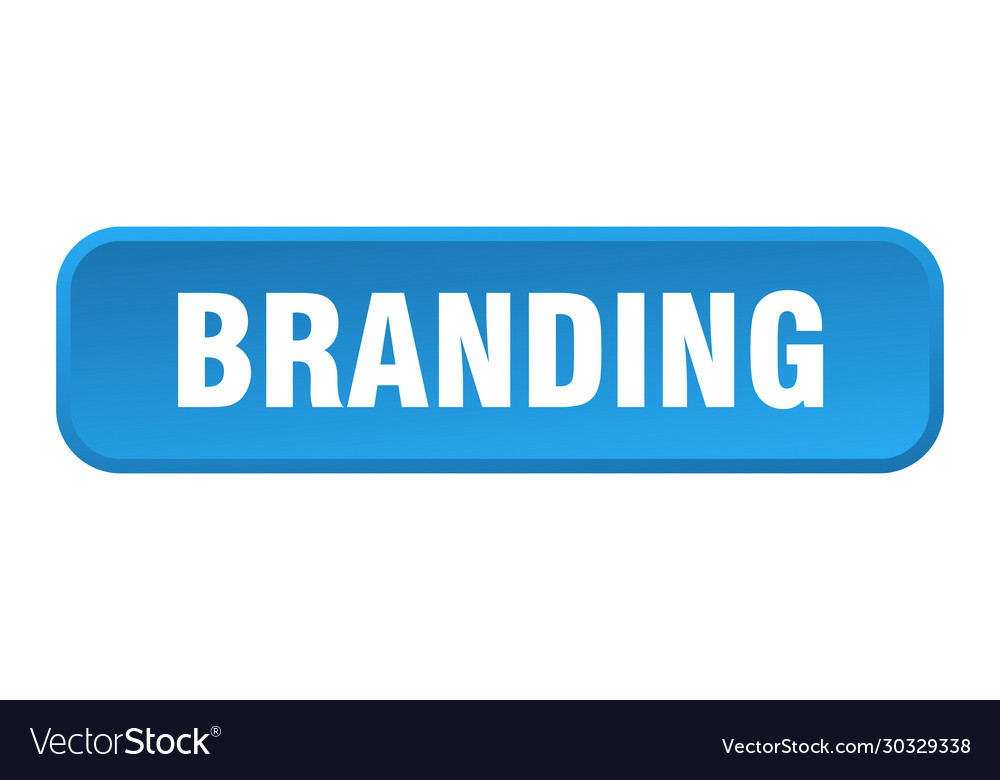 Branding button square 3d push