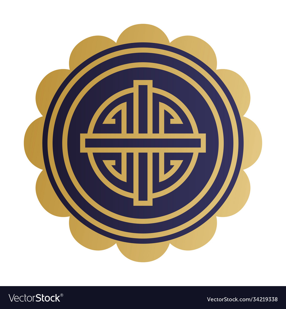 Chinese symbol seal stamp gold and blue