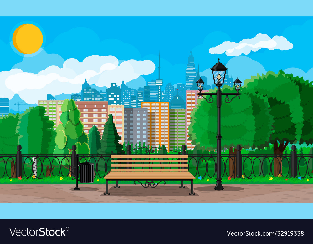 City park concept Royalty Free Vector Image - VectorStock