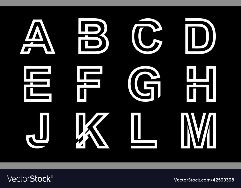Decorative alphabet font with capital letters Vector Image