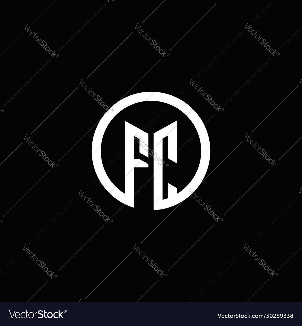 Fc monogram logo isolated with a rotating circle