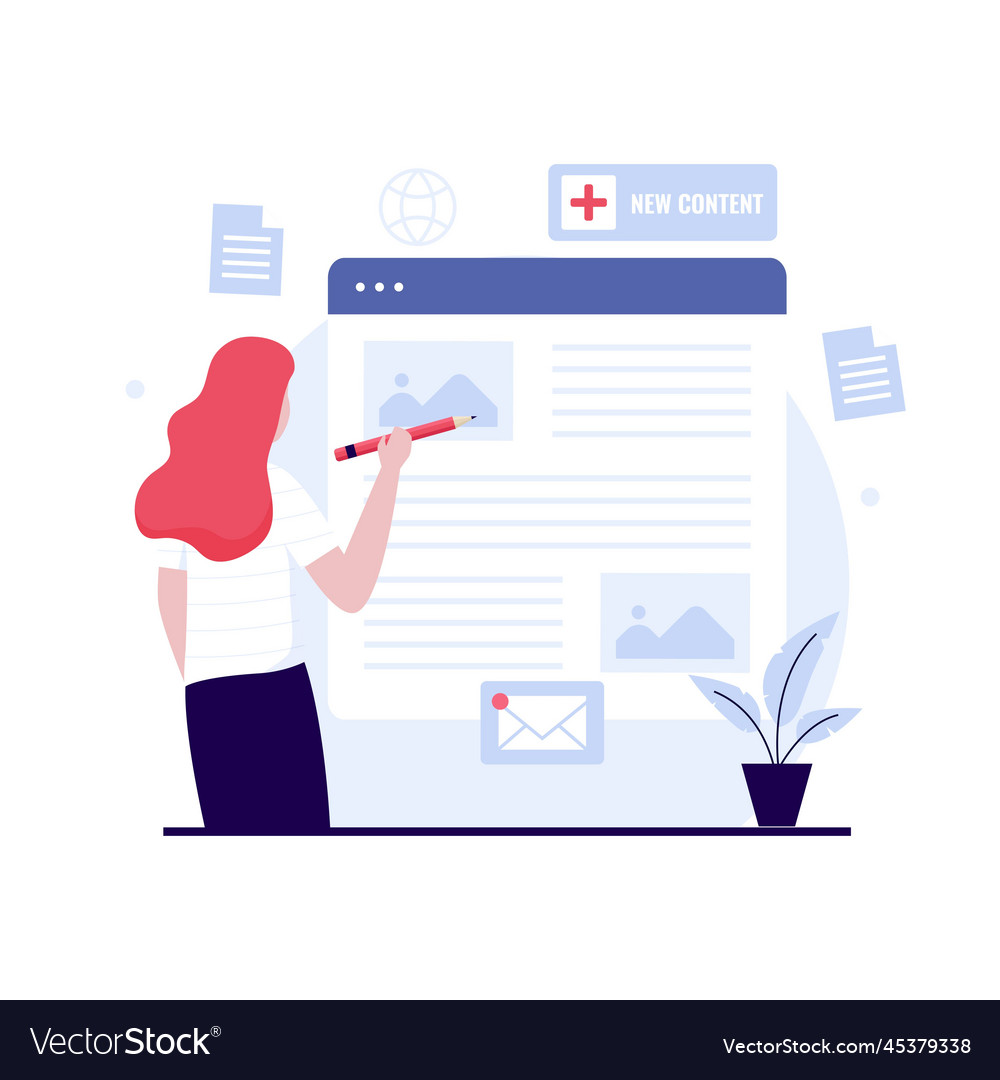 Flat design concept of create content