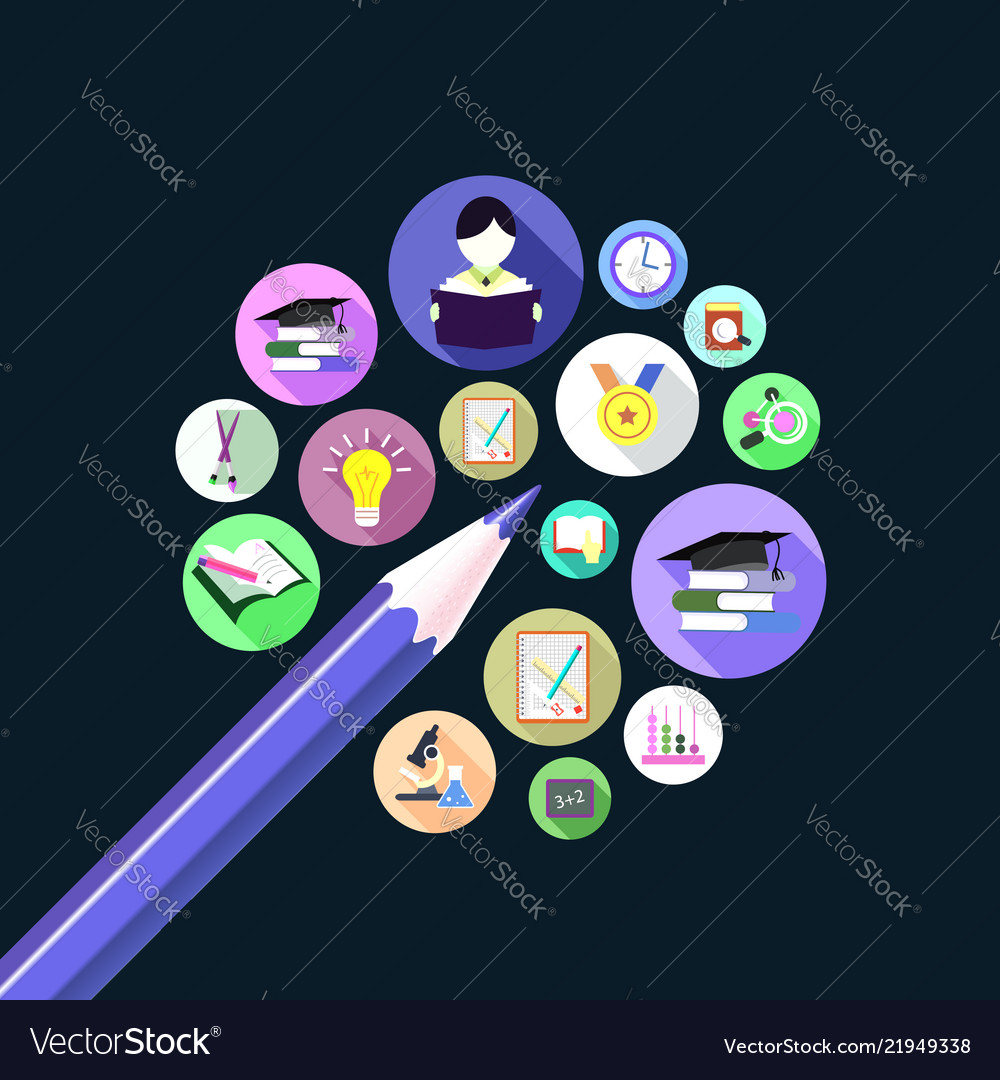 Flat education concept