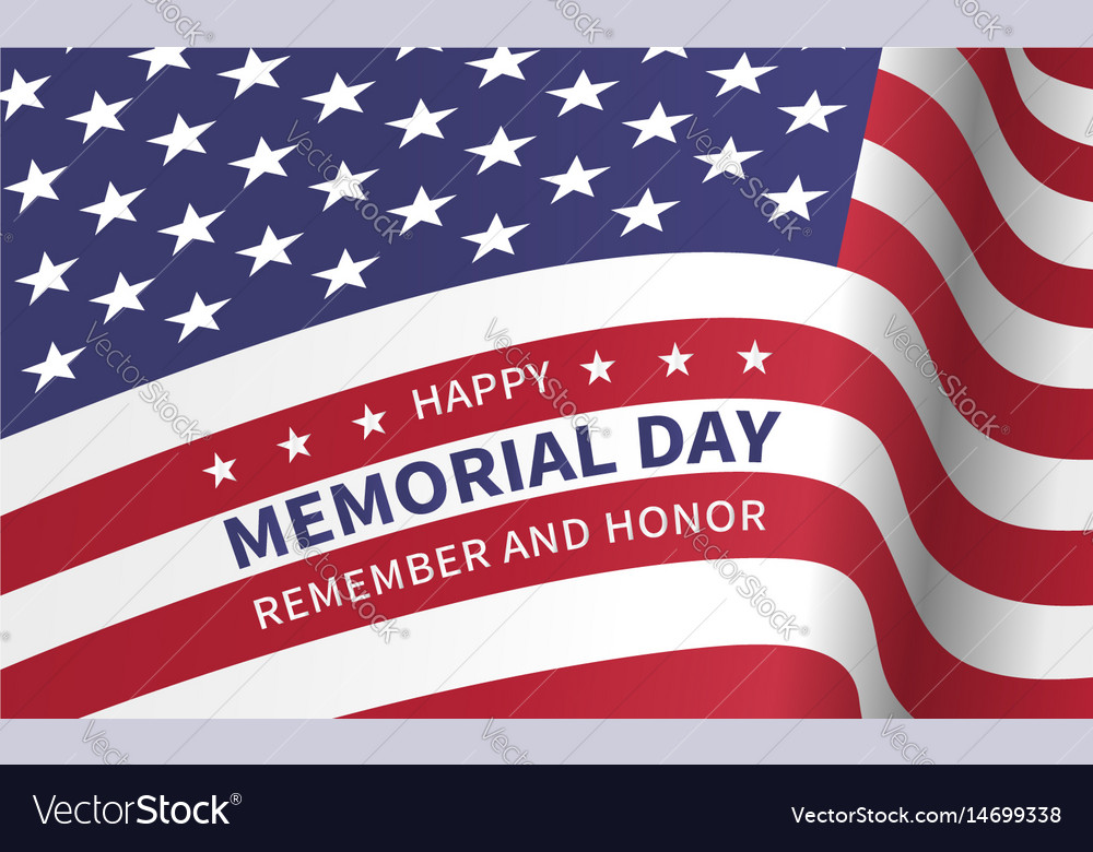 Happy memorial day with flag of the united states Vector Image