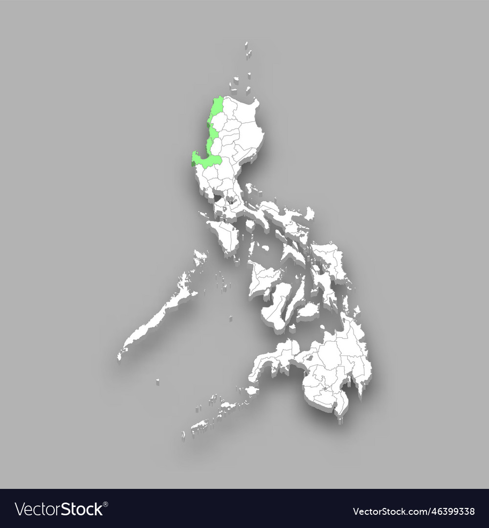 Ilocos region location within philippines map Vector Image