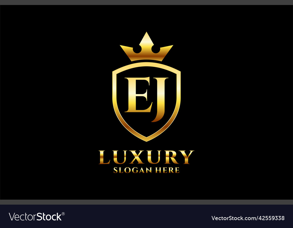 Initial ej elegant luxury monogram logo or badge Vector Image