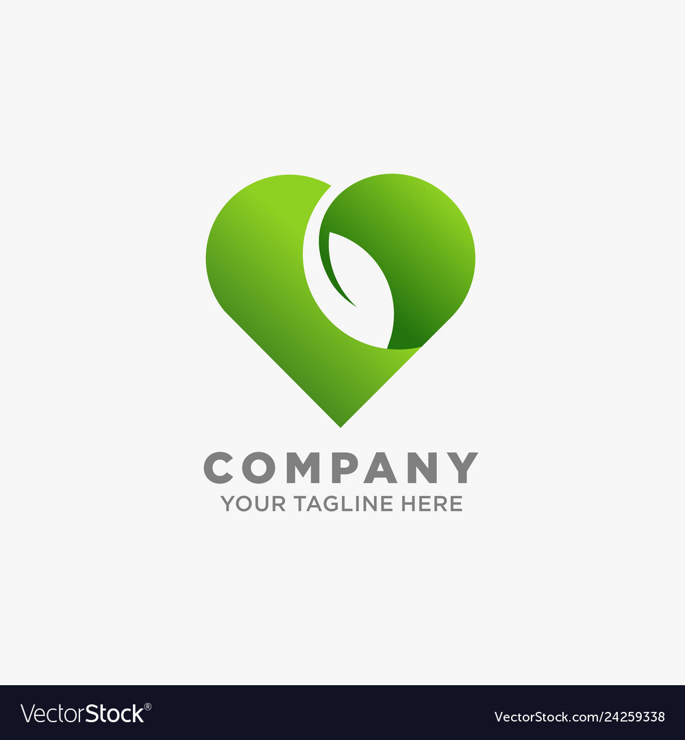 Natural leaf with love logo