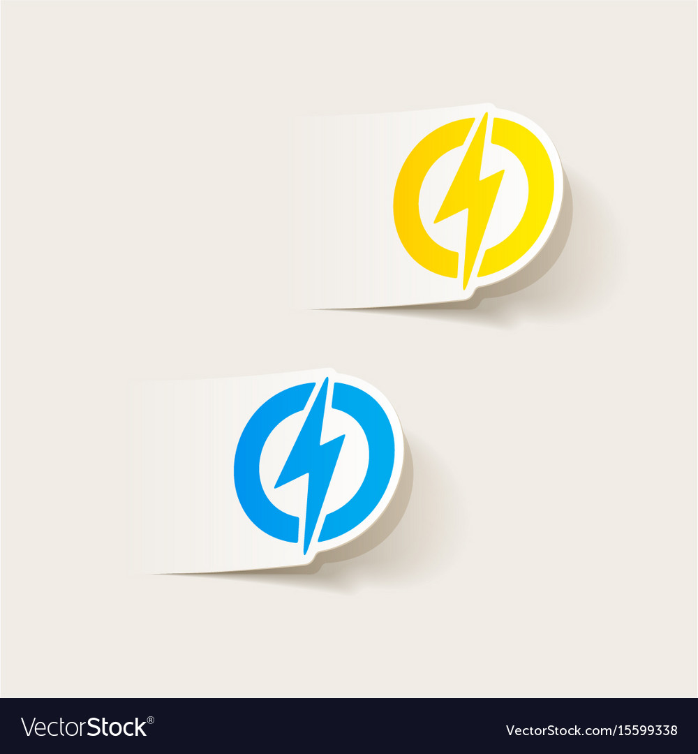 Realistic design element lightning bolt