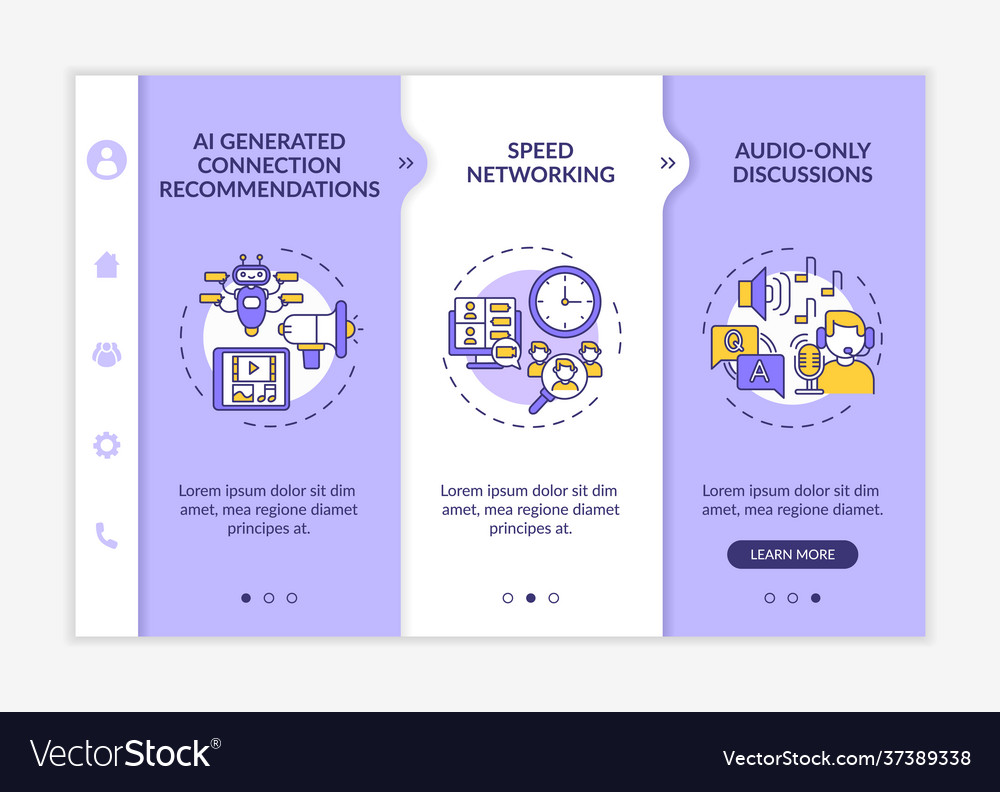 Remote events for networking onboarding template Vector Image Remote events for networking onboarding template