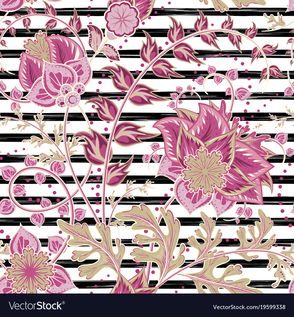 Seamless floral pattern with hand draw fantasy