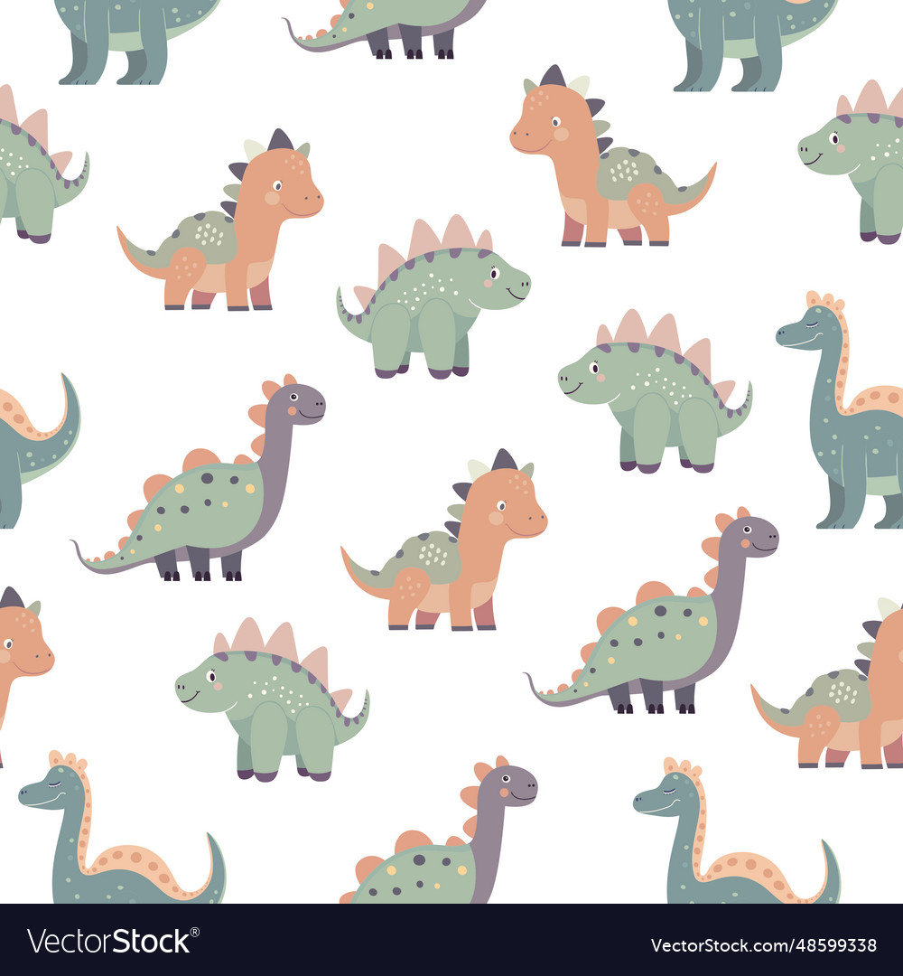 Seamless pattern with of dinosaurs