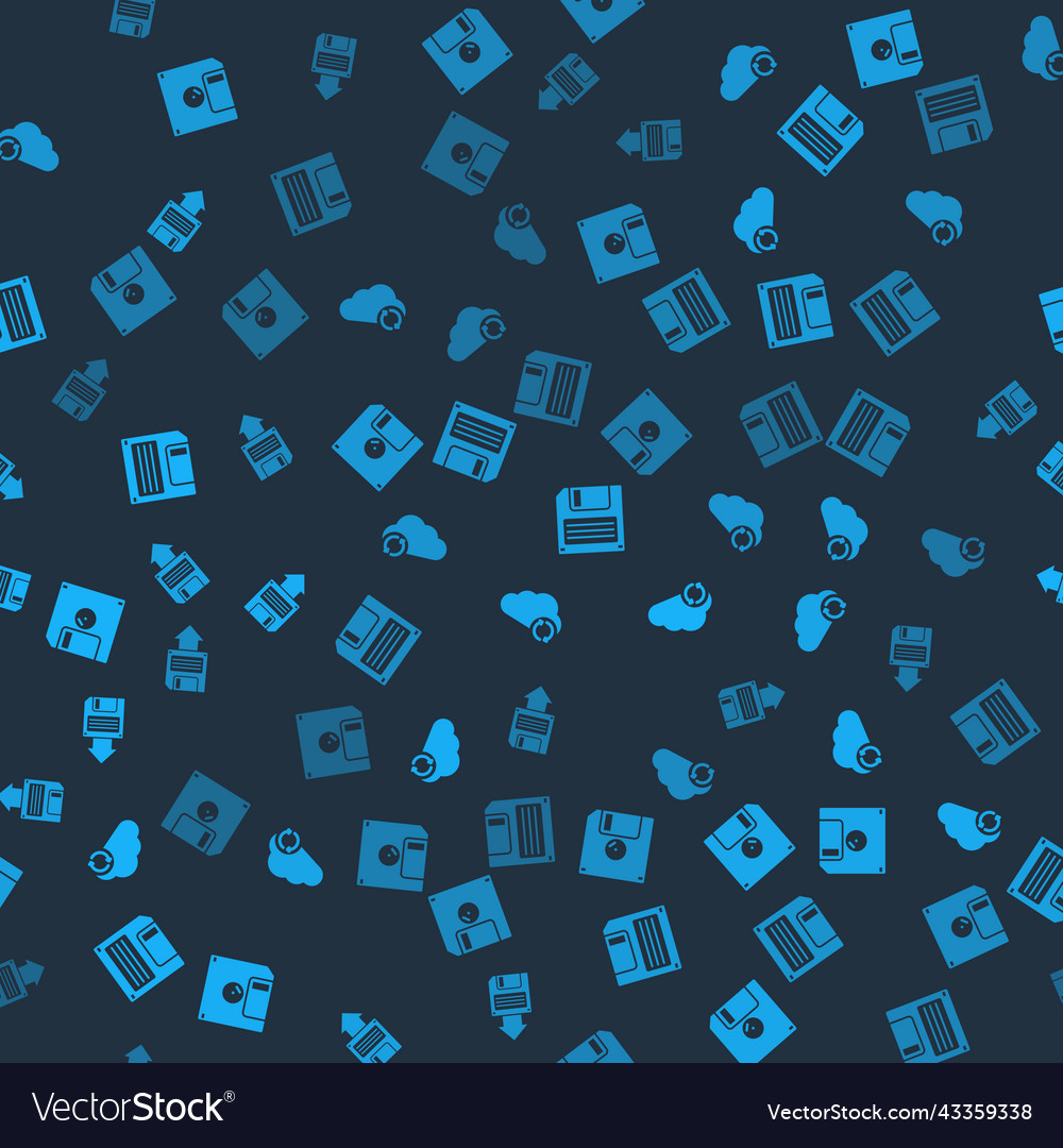 Set floppy disk cloud sync refresh and backup vector image Set floppy disk cloud sync refresh and backup
