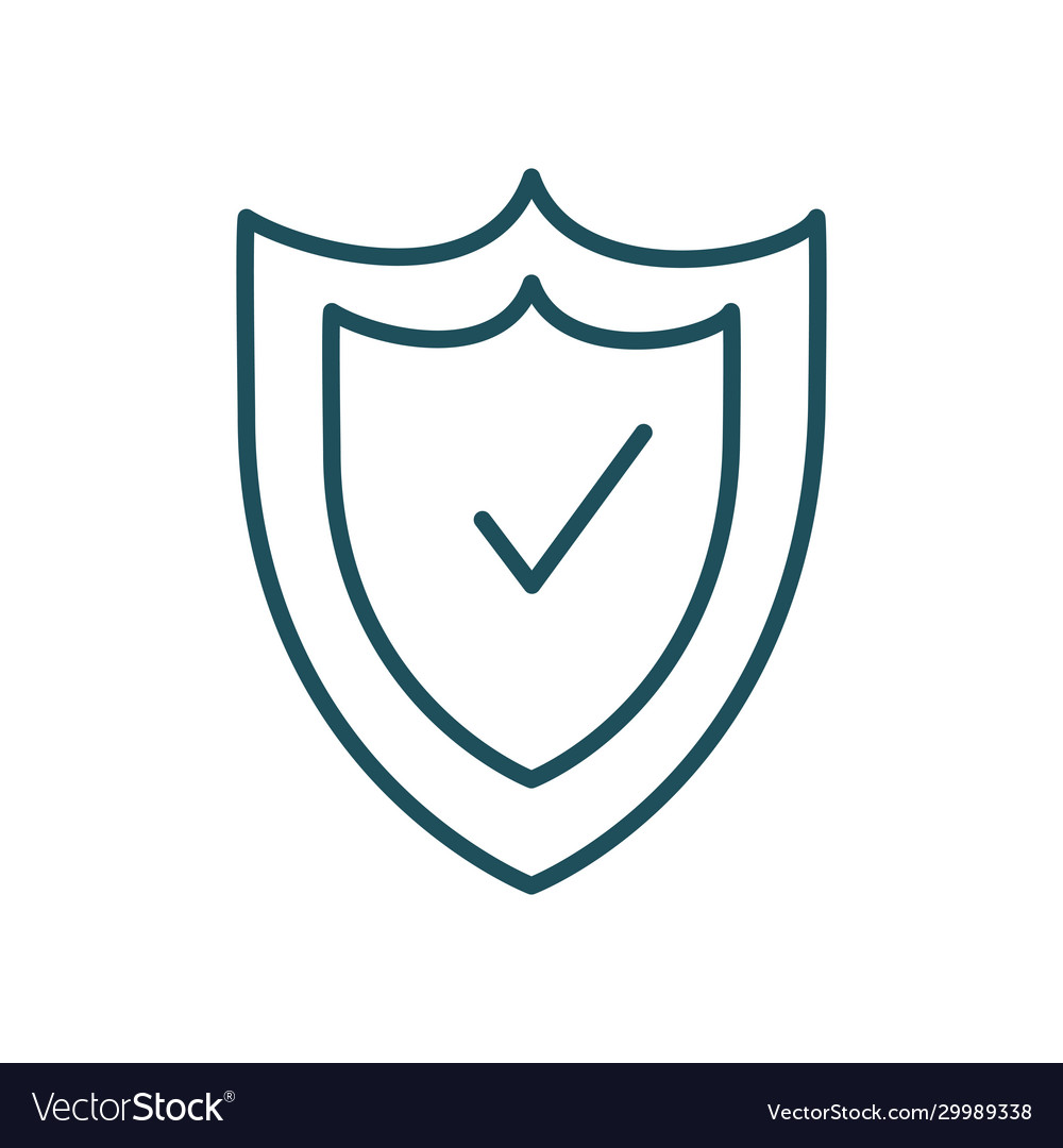 Shield with check mark security system line