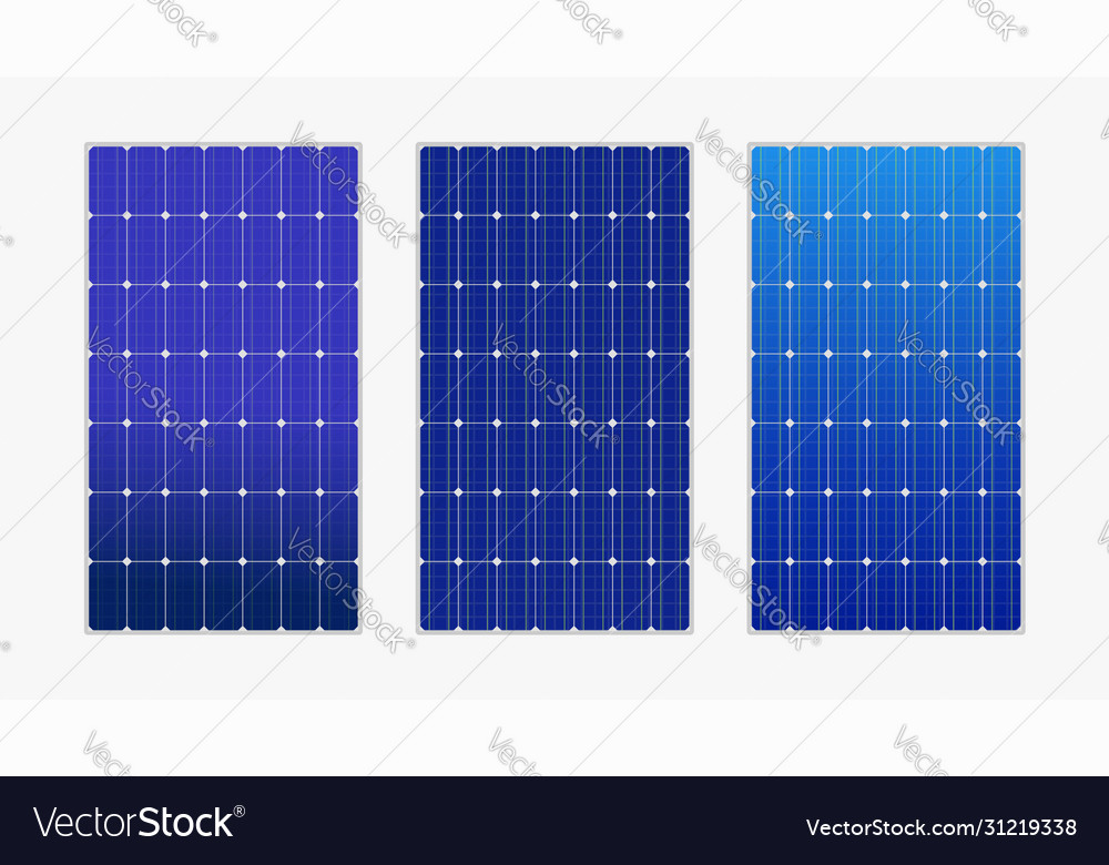 Solar panels set on white Royalty Free Vector Image