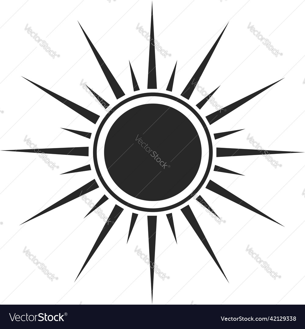 Sun flat black icon Royalty Free Vector Image - VectorStock