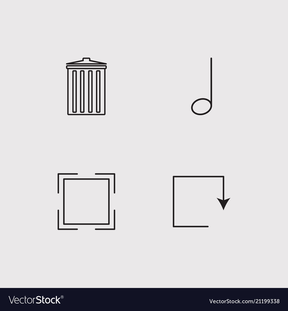 User interface simple linear icons set outlined
