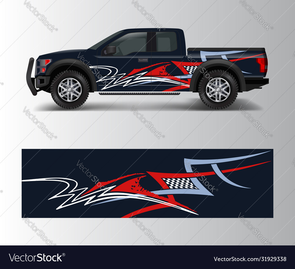 Wrap graphic design for off road truck abstract Vector Image