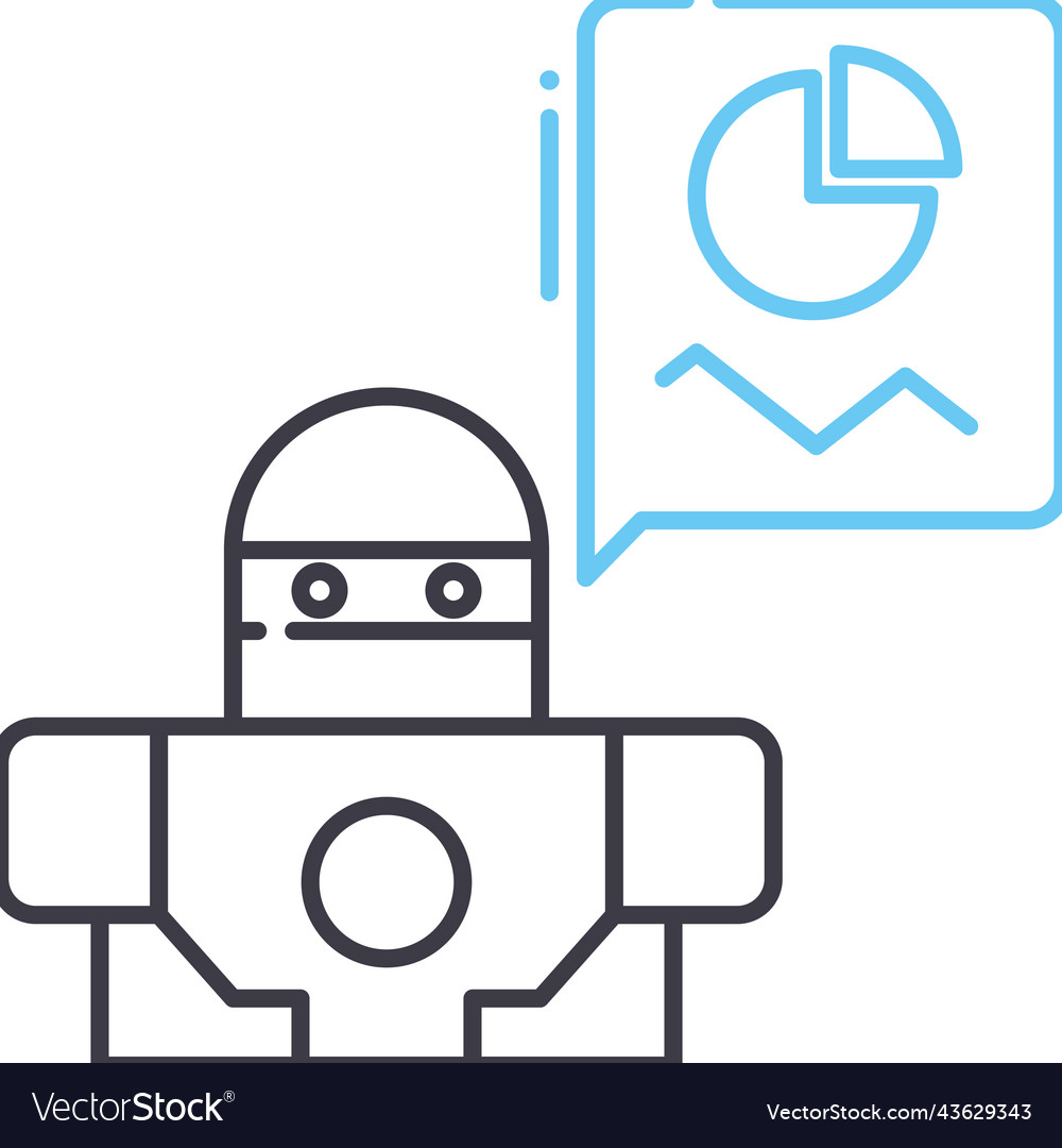 Ai data prediction line icon outline symbol vector image Ai data prediction line icon outline symbol