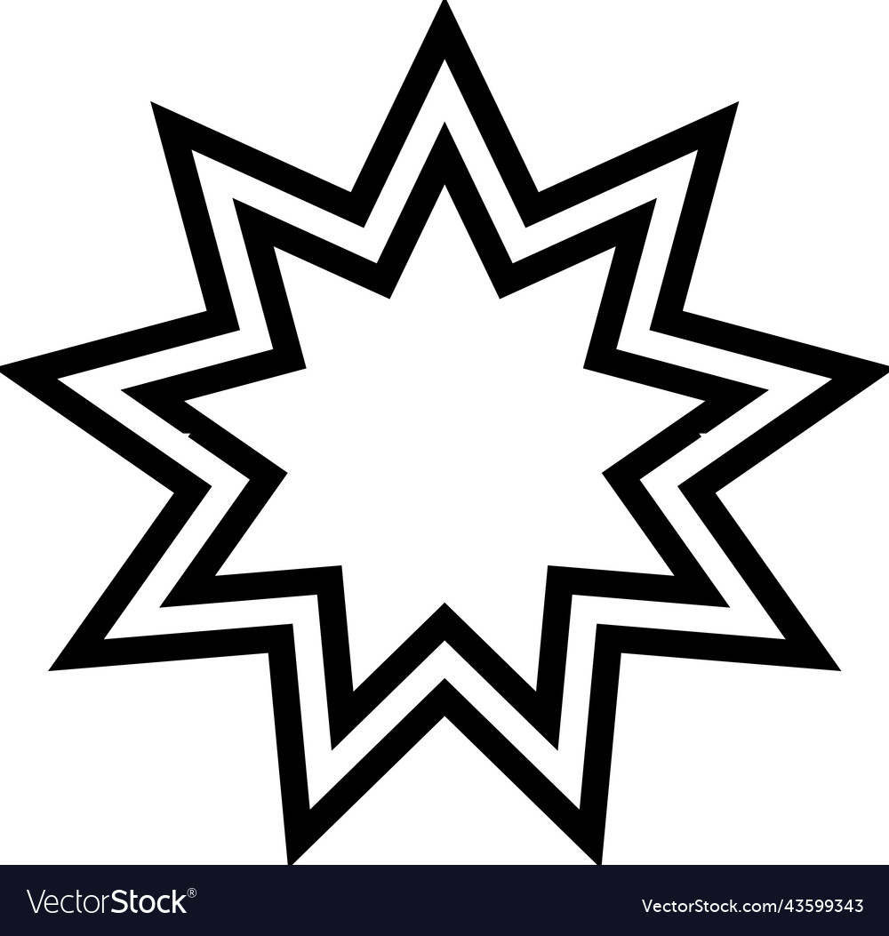 Bahai religion line icon