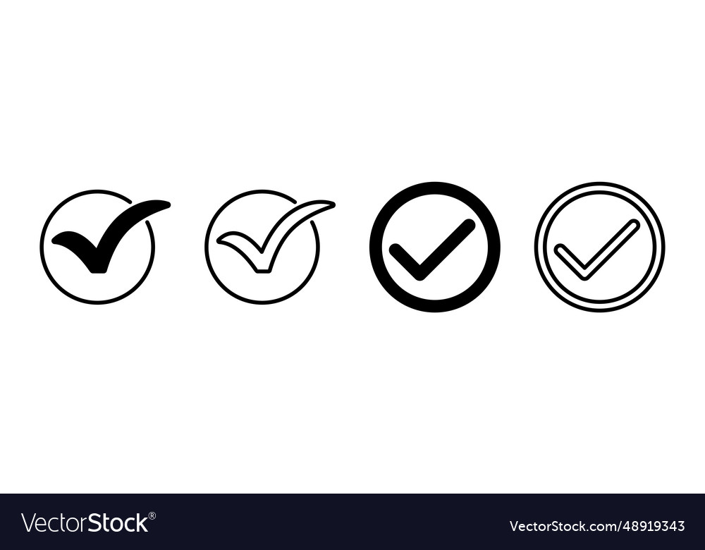 Check icon mark list button vector image Check icon mark list button
