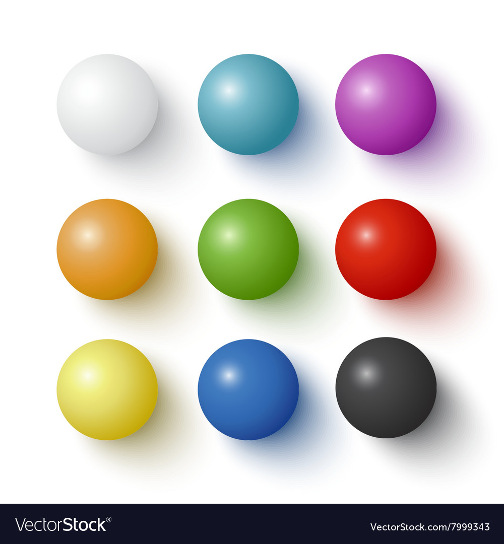 Collection colorful glossy spheres Royalty Free Vector Image