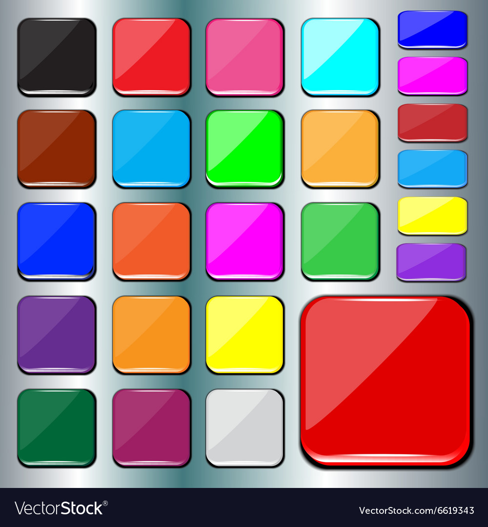 Colorful square buttons Royalty Free Vector Image