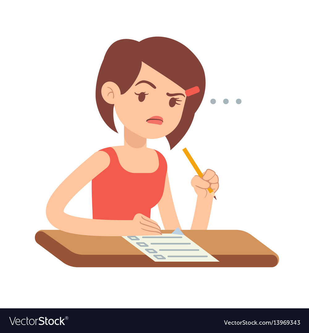 Crazy Worried Young Woman Student In Panic On Exam