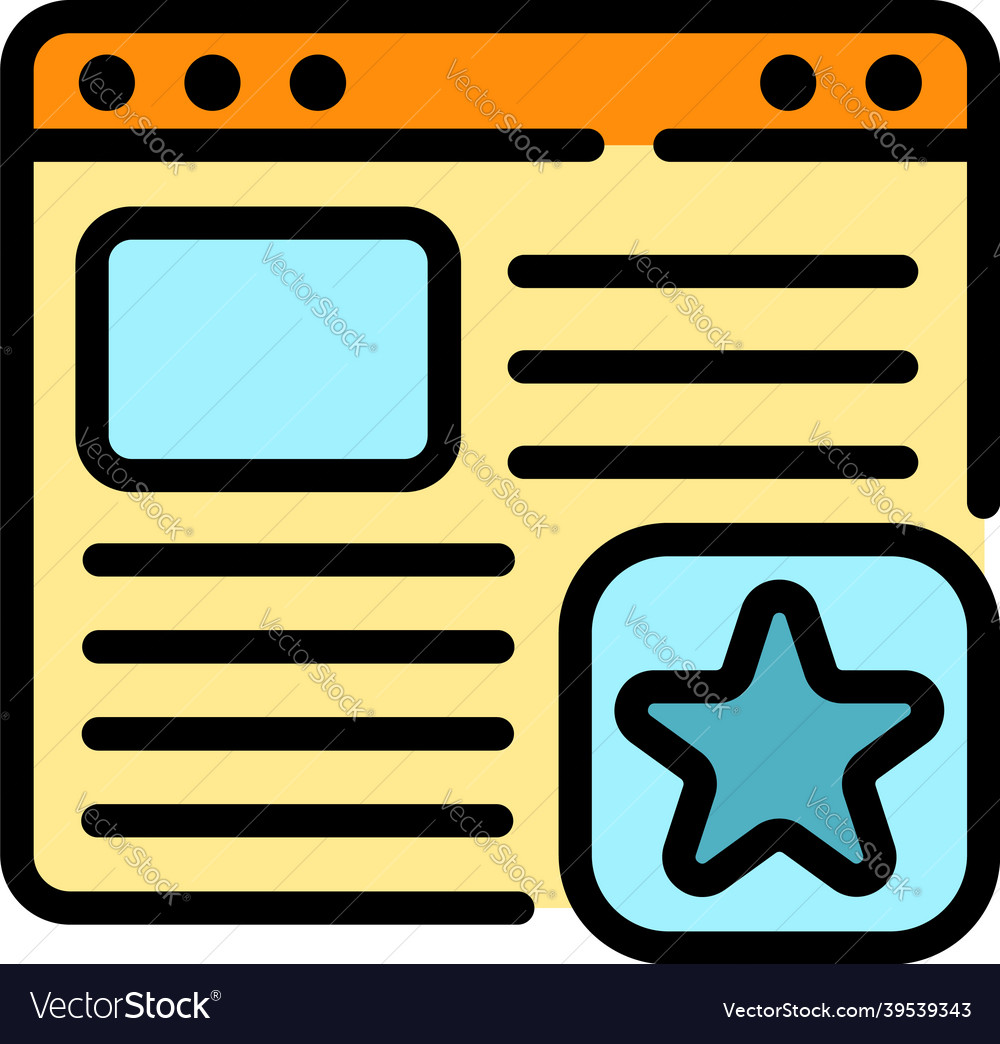 Favorite web page icon color outline Royalty Free Vector