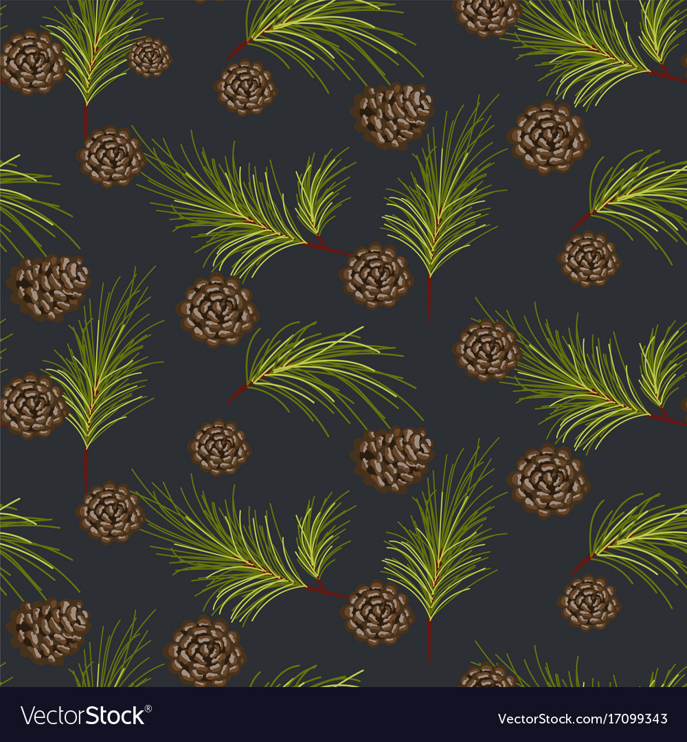 Fir cones seamless pattern