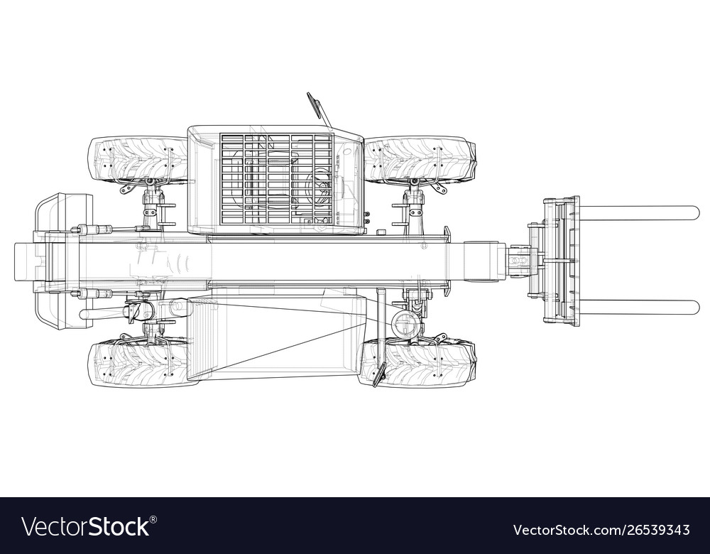 Forklift concept rendering 3d Royalty Free Vector Image