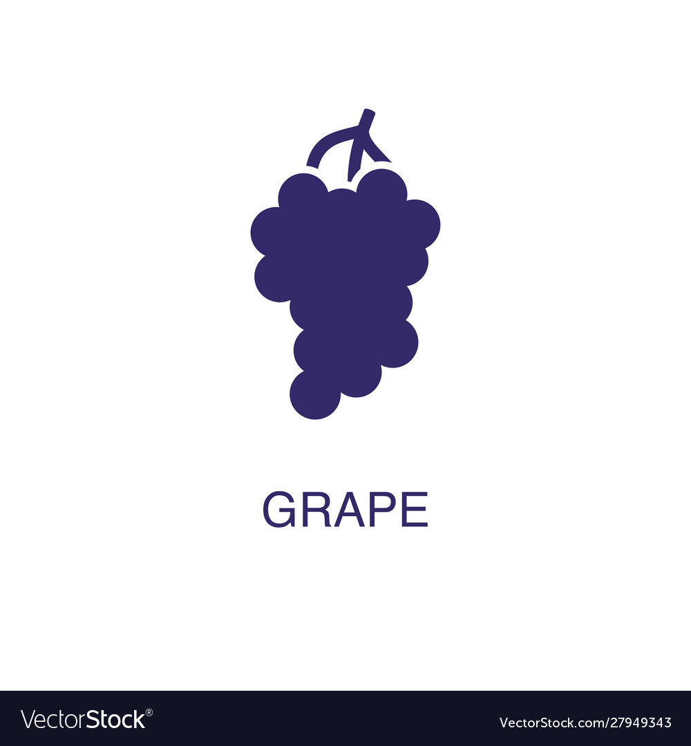 Grape element in flat simple style on white