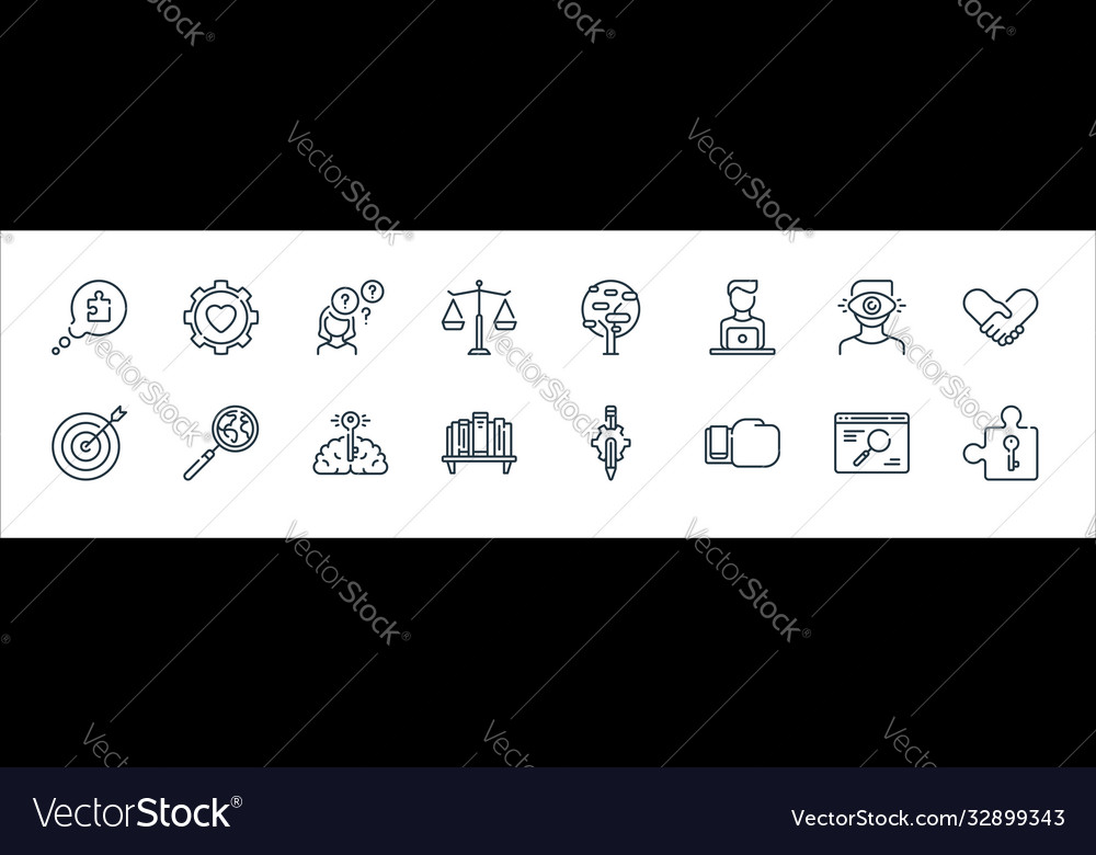 Life skills line icons linear set quality vector image Life skills line icons linear set quality