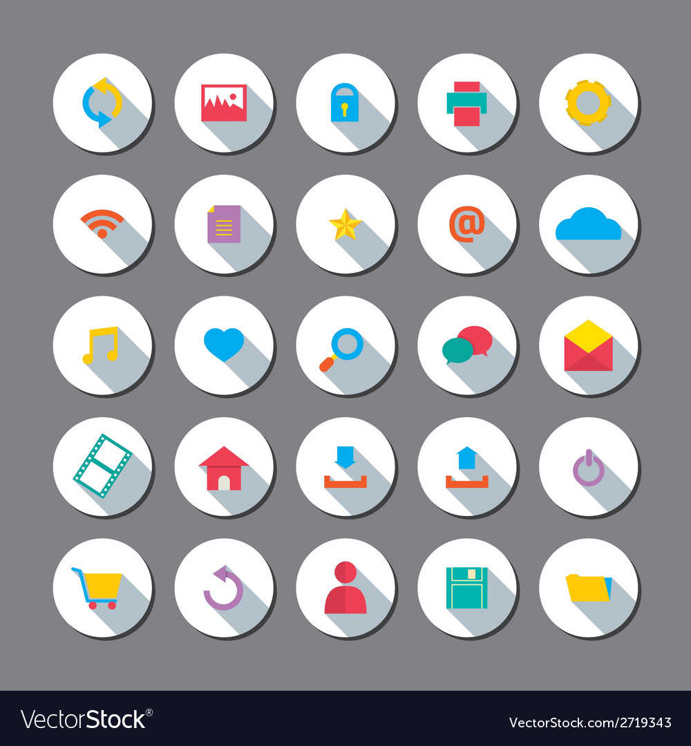 Modern flat design website icons set