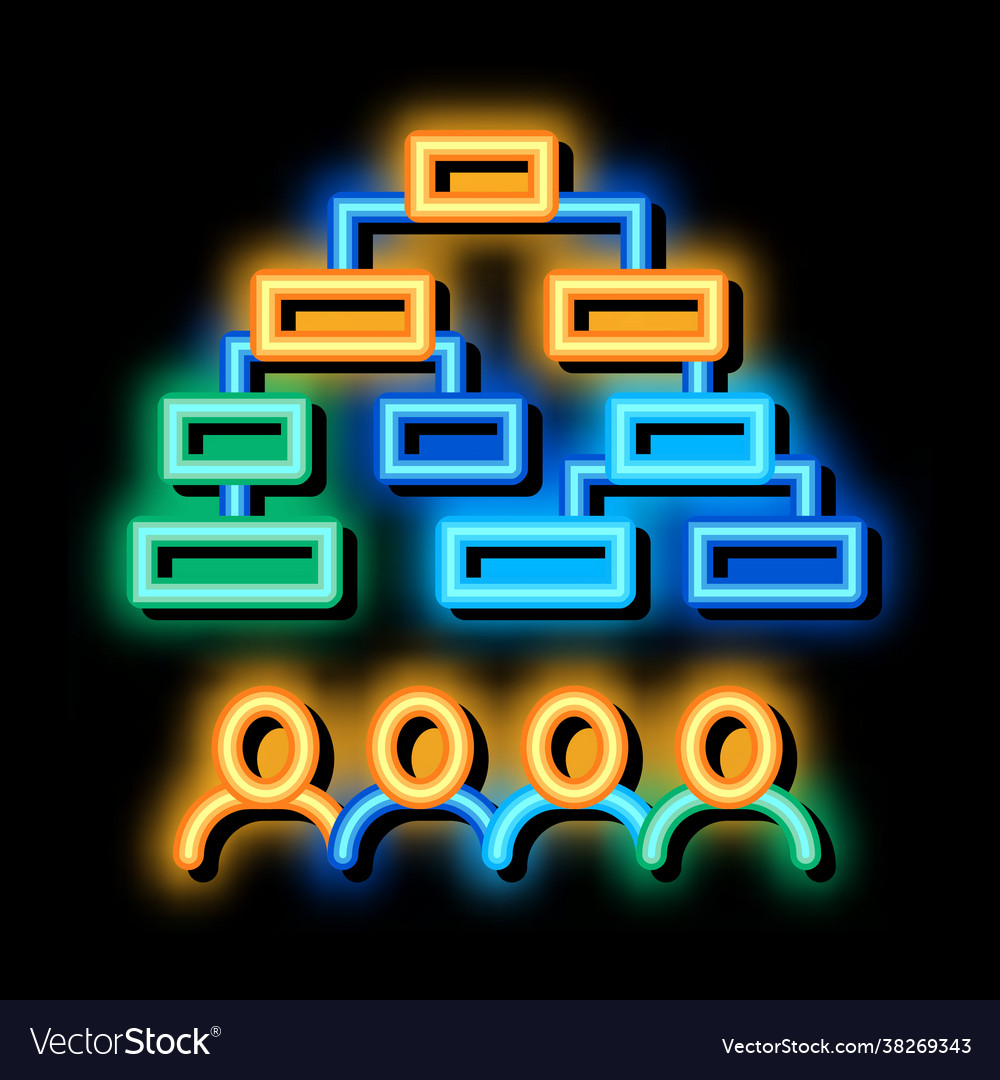 Multi-pass algorithm neon glow icon