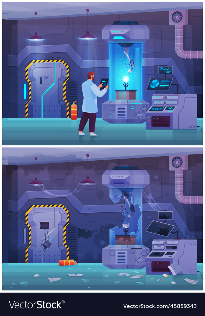 Scientist in lab conduct experiment study vector image Scientist in lab conduct experiment study