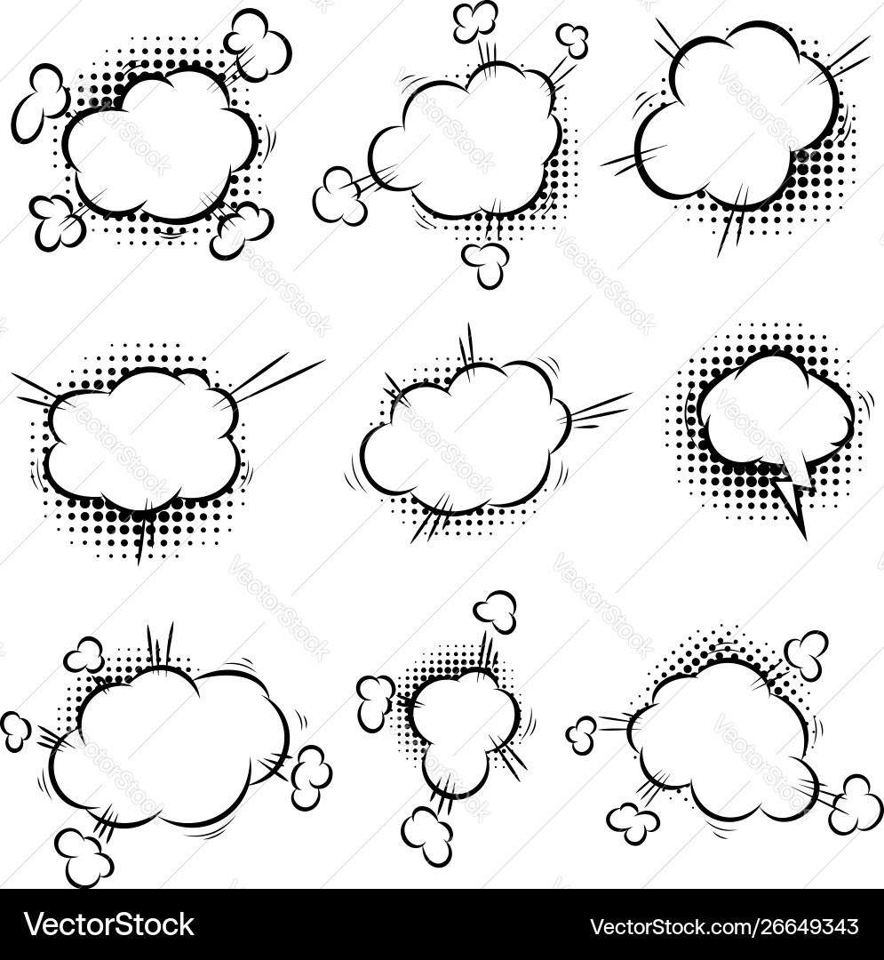 Set empty comic style speech bubbles Royalty Free Vector