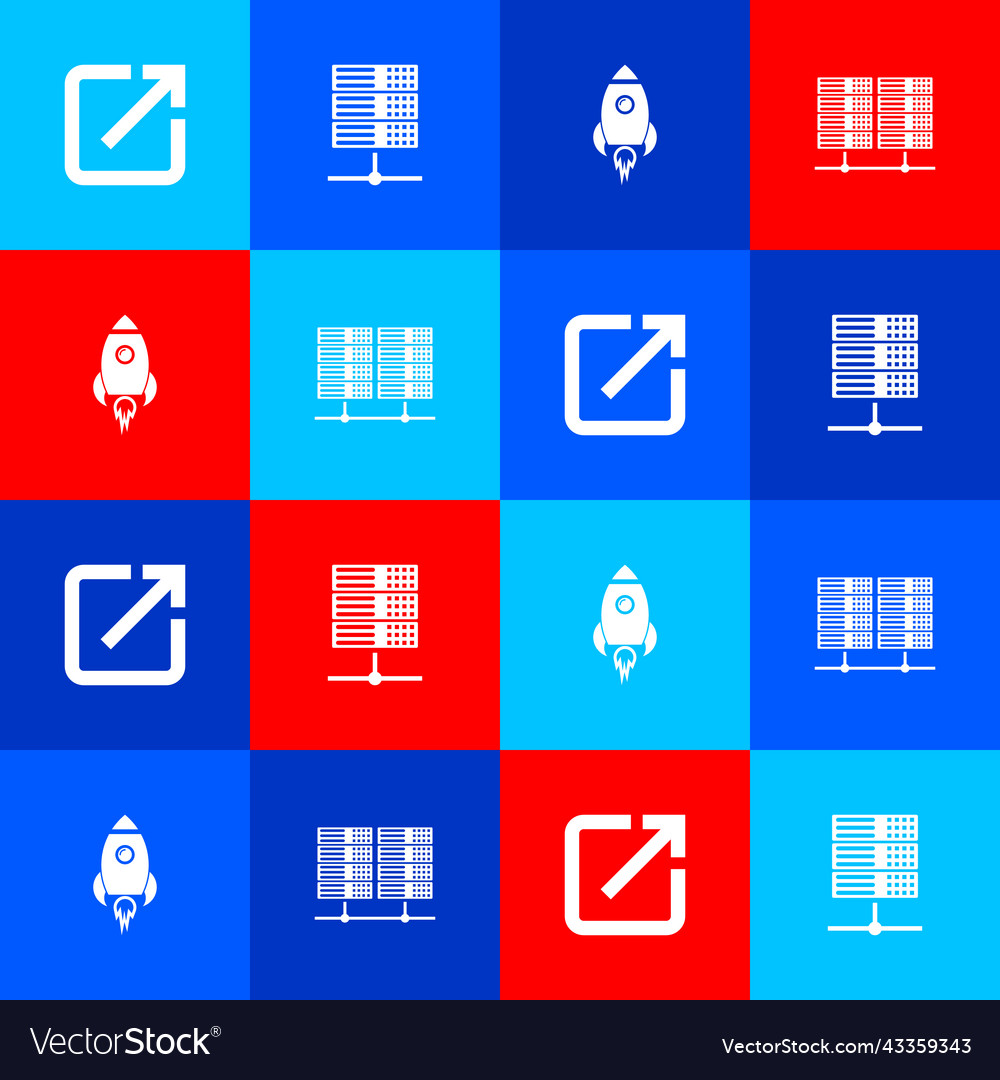 Set open in new window server data web hosting vector image Set open in new window server data web hosting