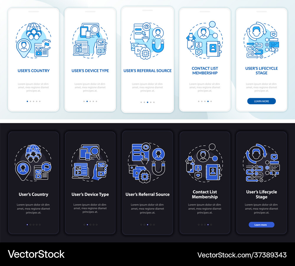 Smart content onboarding template Royalty Free Vector Image