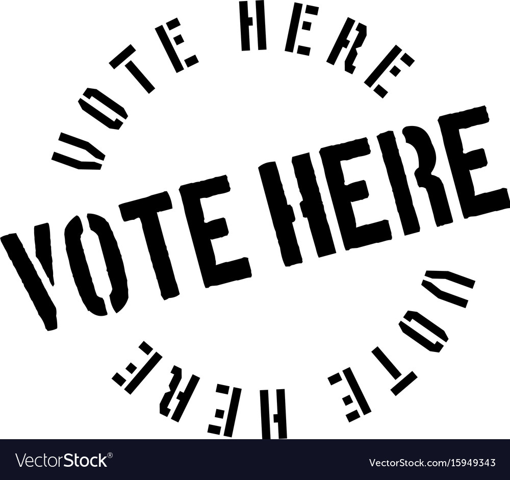 Vote here rubber stamp