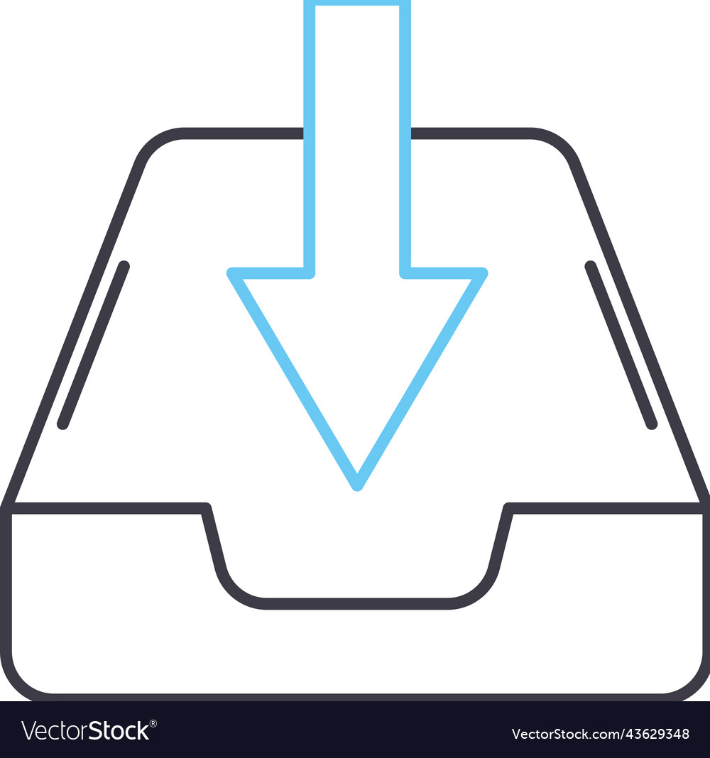 Accounting inbox line icon outline symbol vector image Accounting inbox line icon outline symbol