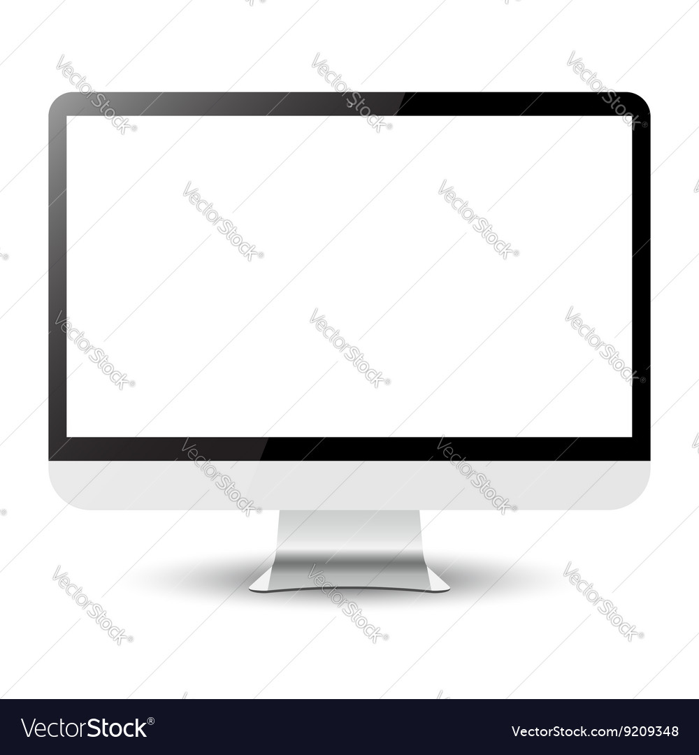 Computer display isolated on white eps10