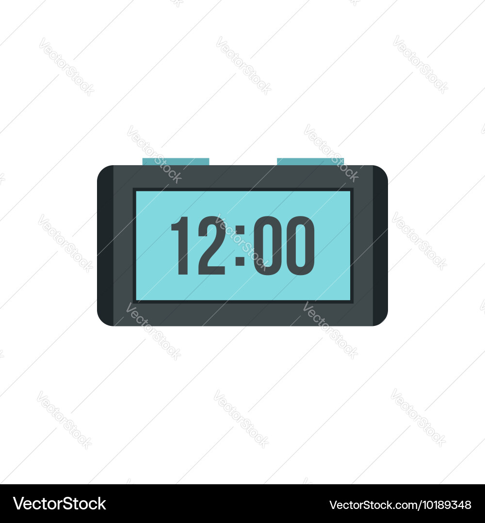 Digital table clock icon flat style Royalty Free Vector